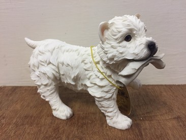 Westie With Newspaper Statue by Leonardo Collection