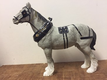 Large Standing Grey Shire Horse Statue by Leonardo Collection