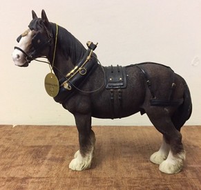 Brown Clydesdale Shire Horse Statue by Leonardo Collection