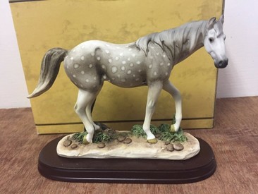Grey Horse Statue with White Spots by Leonardo Collection