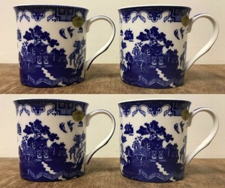 Blue Willow Mug Set - 4 Mugs in Set in Gift Box