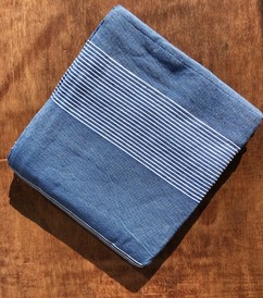 Rajput Extra Large Cotton Blue Denim Throws for Sofas Settee Bedspread Bed Covers Blankets