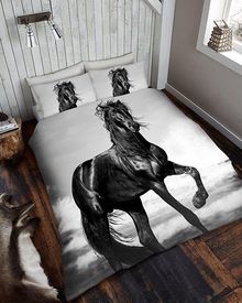 Black Beauty Horse Duvet Cover Set Double