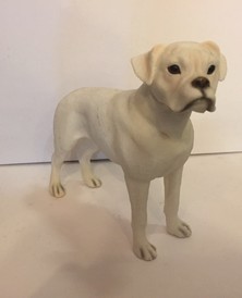 White Boxer Dog Ornament Figurine by Leonardo Collection