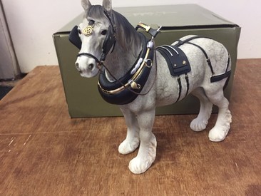 Medium Grey Shire Horse Statue by Leonardo Collection
