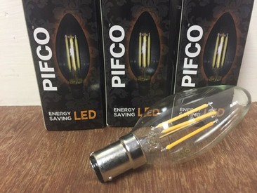 LED B15 Ambient White Bayonet Cap 4w Filament Candle Bulbs Pack of 3