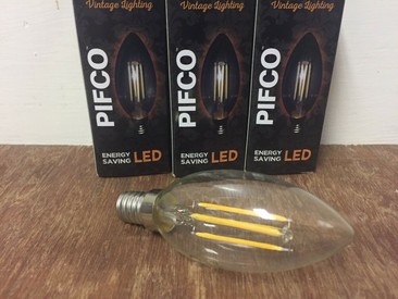 LED E14 Ambient White 4w Small Edison Screw Filament Candle Bulbs Pack of 3