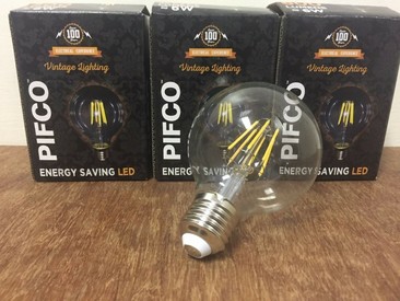 LED E27 Ambient White  Large Edison Screw 6W  Filament G80 Bulbs Pack of 3