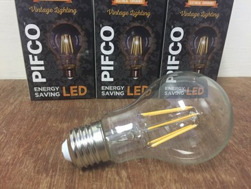 LED E27 Ambient White 6w Large Edison Screw Filament A60 Bulbs Pack of 3