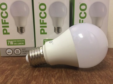 LED Cool White 7W  Standard Light Bulbs - Large Edison Screw E27 Pack of 3
