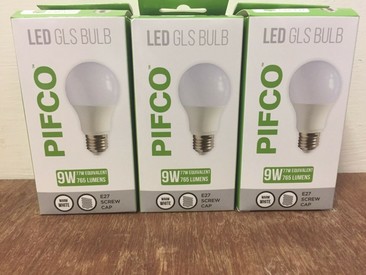LED Warm White Standard 9 Watt Bulbs GLS E27 Large Edison Screw Pack of 3