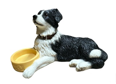 Collie Dog with Bowl Statue by Leonardo Collection