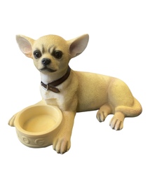 Chihuahua Dog with Bowl Ornament Figurine by Leonardo Collection