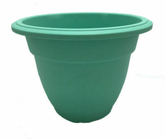 2x 38cm Green Bell Plastic Round Plant Pots