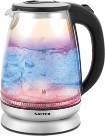 2200 Watt Large 1.7L Colour Changing Glass Kettle with Stainless Steel Accents