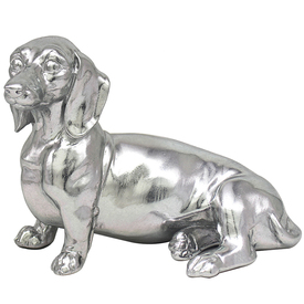 Silver Colour Sitting Dachshund Ornament Figure by The Leonardo Collection LP47699
