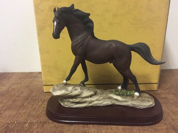 Brown Horse on Rock Ornament Figurine by Leonardo Collection
