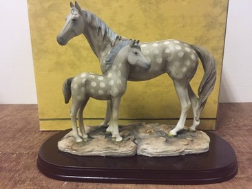 Spotted Grey Horse & Foal Ornament Figurine by Leonardo Collection LP11557