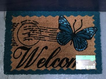 Butterfly Welcome Doormat 40cm x 60cm Coir Mat