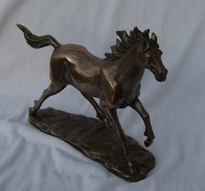 Bronze Colour Large Galloping Horse Ornament Figurine