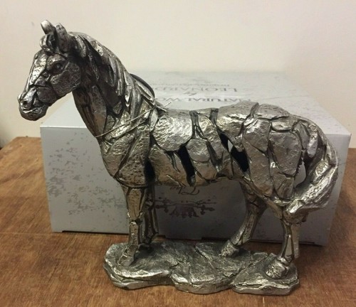 Silver Mare & Foal Horse Ornament Leonardo Collection Home Decor Gift Statue New 