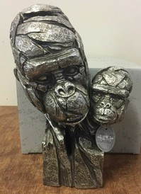 Silver Art Gorilla Bust Ornament Figurine by Leonardo Collection LP45180