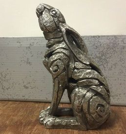Silver Art Moon Gazing Hare Ornament Figurine by Leonardo Collection