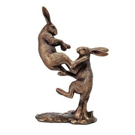 Reflections Bronzed Fighting Hares Ornament Figurine by Leonardo Collection lp40953