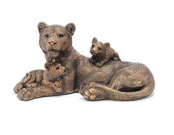 Reflections Bronze Lioness & Cubs by Leonardo Collection