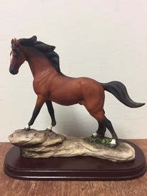 Chestnut Horse on Rock Ornament Figurine by Leonardo Collection LP7023