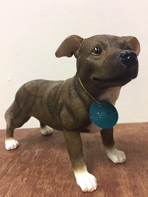 Sitting Staffordshire Bull Terrier Dog Ornament Bronze The Leonardo Collection 