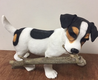 Large Jack Russell with Stick by Leonardo Collection LP8274