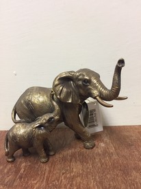 Bronzed Elephant & Calf Ornament & Figurine LP41961