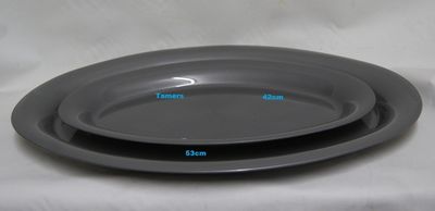 Set of 2 Oval Plastic Platter Serving Trays Buffet Food Party