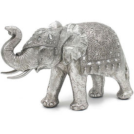 13" Silver Art Mosaic Mirrored Elephant Statue by Leonardo Collection LP45201