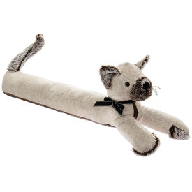Faux Leather Heavy Beige Cat Draught Excluder by Leonardo Collection LP44330
